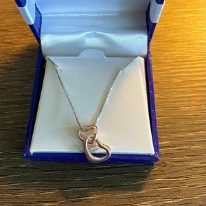 Sterling silver & rose diamond accent heart pendant necklace